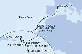 Fort de France,Pointe-a-Pitre,Philipsburg,Road Town,St John s,Santa Cruz de Tenerife,Barcelona