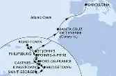 Fort de France,Pointe-a-Pitre,Castries,Bridgetown,Saint George,Kingstown,Fort de France,Pointe-a-Pitre,Philipsburg,Road Town,St John s,Santa Cruz de Tenerife,Barcelona