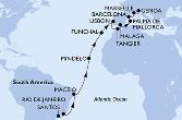 Santos,Rio de Janeiro,Maceio,Mindelo,Funchal,Lisbon,Tangier,Malaga,Palma de Mallorca,Barcelona,Marseille,Genoa