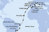 Santos,Rio de Janeiro,Maceio,Mindelo,Funchal,Lisbon,Tangier,Malaga,Palma de Mallorca,Barcelona,Marseille,Genoa,Naples