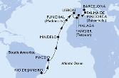Rio de Janeiro,Maceio,Mindelo,Funchal,Lisbon,Tangier,Malaga,Palma de Mallorca,Barcelona