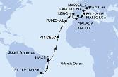 Rio de Janeiro,Maceio,Mindelo,Funchal,Lisbon,Tangier,Malaga,Palma de Mallorca,Barcelona,Marseille,Genoa