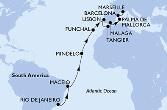 Rio de Janeiro,Maceio,Mindelo,Funchal,Lisbon,Tangier,Malaga,Palma de Mallorca,Barcelona,Marseille