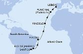 Santos,Rio de Janeiro,Maceio,Mindelo,Funchal,Lisbon