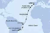 Santos,Rio de Janeiro,Maceio,Mindelo,Funchal,Lisbon