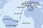 Rio de Janeiro,Maceio,Mindelo,Funchal,Lisbon,Tangier,Malaga,Palma de Mallorca,Barcelona,Marseille,Genoa,Naples