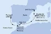 Lisbon,Tangier,Malaga,Palma de Mallorca,Barcelona