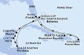 Miami,Puerto Plata,San Juan,Ocean Cay,Miami,Isla de Roatan,Costa Maya,Cozumel,Ocean Cay,Miami