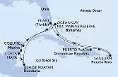 Miami,Puerto Plata,San Juan,Ocean Cay,Miami,Isla de Roatan,Costa Maya,Cozumel,Ocean Cay,Miami