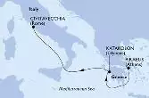Piraeus,Katakolon,Civitavecchia