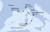Cagliari,Civitavecchia,Genoa,Marseille