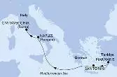 Marmaris,Santorini,Naples,Civitavecchia