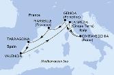 Valencia,La Spezia,Civitavecchia,Genoa,Marseille,Tarragona,Valencia