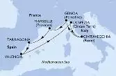 Civitavecchia,Genoa,Marseille,Tarragona,Valencia,La Spezia,Civitavecchia