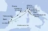 Tarragona,Valencia,La Spezia,Civitavecchia,Genoa,Marseille,Tarragona