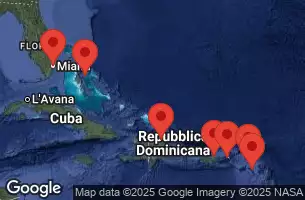 NORWEGIAN GETAWAY - Itinerario di 10 notti partendo da MIAMI, FL il 01/12/2025 -  FLORIDA, BAHAMAS, DOMINICAN REPUBLIC, VIRGIN ISLANDS, NETHERLAND ANTILLES, SAINT KITTS - NEVIS, PUERTO RICO