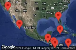  CALIFORNIA, MEXICO, EL SALVADOR, NICARAGUA, COSTA RICA, CARTAGENA  COLOMBIA, CAYMAN ISLANDS, FLORIDA