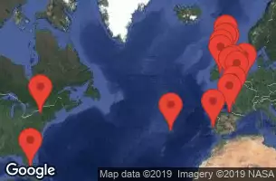 CROWN PRINCESS - Itinerario di 25 notti partendo da DUBLIN il 13/09/2019 - Ireland, UK, Scotland, Belgium, England, Spain, Portugal, Florida